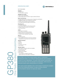 Motorola GP380 specifications preview 1