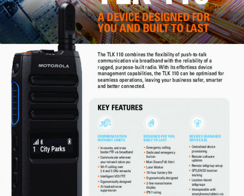 Motorola TLK110 data sheet preview 1